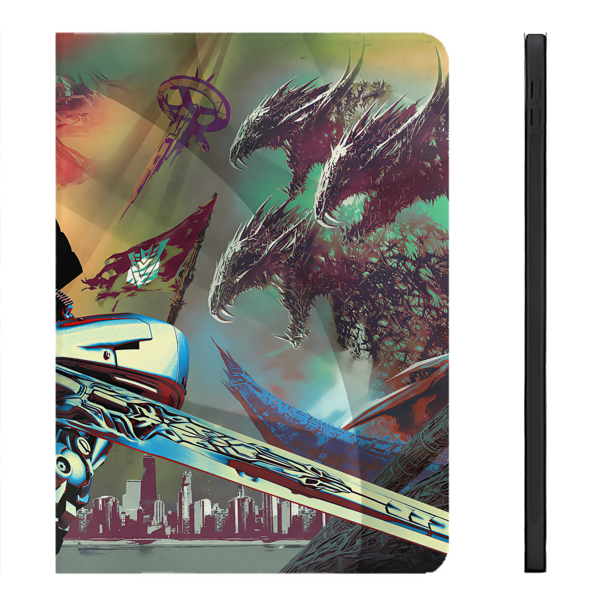 （画像用） Transformers トランスフォーマー IPadケース ペンホルダー付き ブックスタイルデザイン